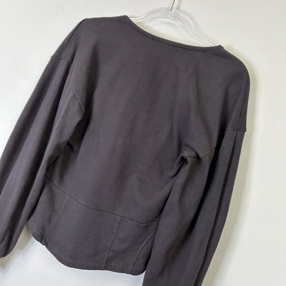 Anthropologie Maeve Puff Sleeve Sweatshirt Womens Size Large Gray - Picture 7 of 10